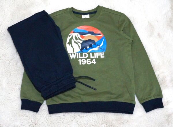 wild life sweatshirt en sweatbroek set -128