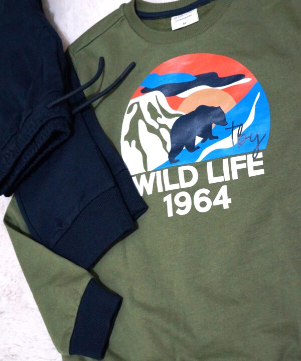 wild life sweatshirt en sweatbroek set -128 - Afbeelding 2
