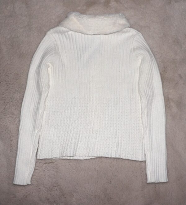 Witte Trui met imitatiebont detail - Afbeelding 3