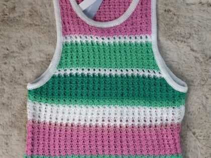 Roze/Groen/Wit Vest
