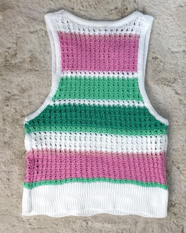 Roze/Groen/Wit Vest - Afbeelding 2