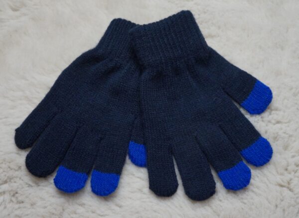 Zwarte handschoenen met blauwe punten