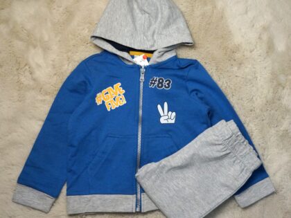Comfortabele pyjama in grijs en blauw