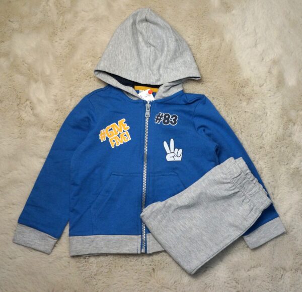 Comfortabele pyjama in grijs en blauw