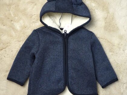Blauwe Teddy Vest met Oortjes