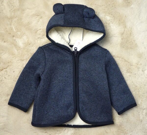 Blauwe Teddy Vest met Oortjes